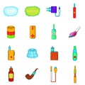 Electronic cigarettes icons set, cartoon style Royalty Free Stock Photo