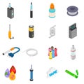 Electronic cigarettes isometric 3d icons