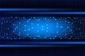 Electronic circuit on binary code background. High tech concept. Digital banner Royalty Free Stock Photo