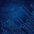 Electronic circuit and binary code Royalty Free Stock Photo