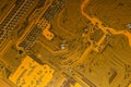 Electronic circuit board abstract background. computer hardware. motherboard close up. micro elements of computer. Intelligent Royalty Free Stock Photo
