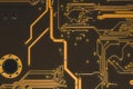 Electronic circuit board abstract background. computer hardware. motherboard close up. micro elements of computer. Intelligent Royalty Free Stock Photo