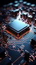 electronic circuit board with an advanced processor 3D rendering