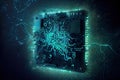 Electronic Circuit Board glow Royalty Free Stock Photo