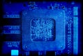 Electronic circuit board blue grunge background Royalty Free Stock Photo