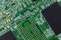 Electronic circuit board close up. Motherboard digital chip Royalty Free Stock Photo