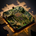 Electronic circuit board close-up. Technology and electronics background. Royalty Free Stock Photo
