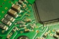 Electronic circuit board closeup background Royalty Free Stock Photo