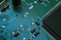 Electronic circuit board closeup background Royalty Free Stock Photo