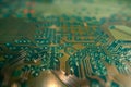 Electronic circuit board closeup. Electronic motherboard card. Circuitry and close-up on electronics. Background of Royalty Free Stock Photo