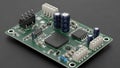 Electronic circuit board with multiple connectors and components for embedded systems Royalty Free Stock Photo