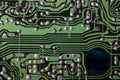 Electronic circuit board of an old cassette tape recorder. Royalty Free Stock Photo