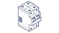 Electronic Circuit Breaker Switch Component, vector design Generative AI Royalty Free Stock Photo