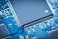 Electronic circuit chip on pcb board Royalty Free Stock Photo