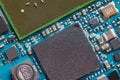 Electronic circuit chip on pcb board Royalty Free Stock Photo