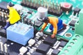 Electronic circuit with figure. Royalty Free Stock Photo