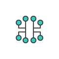 Electronic circuit filled outline icon