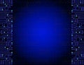 Electronic circuit frame on binary code background. High tech concept. Digital banner Royalty Free Stock Photo