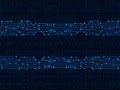 Electronic circuit frame on binary code background. High tech concept. Digital banner Royalty Free Stock Photo