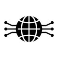 Electronic Circuit Globe Icon. Vector Simple Minimal 96x96 Pictogram