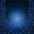 Electronic circuit glowing frame. High tech concept. Digital template