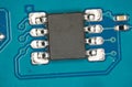 Electronic circuits in blue and green Royalty Free Stock Photo
