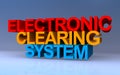 electronic clearing system on blue Royalty Free Stock Photo