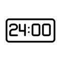 Electronic clock icon vector. Isolated contour symbol illustration