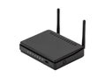 Electronic collection - black wireless internet network wi-fi router Royalty Free Stock Photo