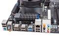 Electronic collection - Computer motherboard with CPU cooler Royalty Free Stock Photo
