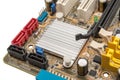 Electronic collection - digital components on computer mainboard Royalty Free Stock Photo