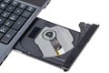 Electronic collection - Laptop with open DVD tray Royalty Free Stock Photo