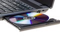 Electronic collection - Laptop with open DVD tray Royalty Free Stock Photo