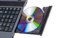 Electronic collection - Laptop with open DVD tray Royalty Free Stock Photo