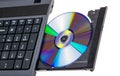 Electronic collection - Laptop with open DVD tray Royalty Free Stock Photo