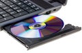 Electronic collection - Laptop with open DVD tray Royalty Free Stock Photo