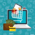 Electronic commerce set icons Royalty Free Stock Photo