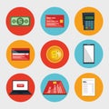 Electronic commerce set icons Royalty Free Stock Photo
