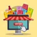 Electronic commerce set icons Royalty Free Stock Photo