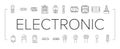 electronic component circuit chip icons set vector Royalty Free Stock Photo
