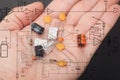 Electronic components Royalty Free Stock Photo