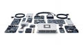 Electronic Components Assortment on White Background Featuring Circuit Boards Connectors and Cables for Technology and Royalty Free Stock Photo