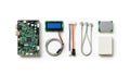 Electronic components flat lay for hardware prototyping and engineering Royalty Free Stock Photo