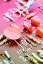 Electronic components on a obsolete printed-circuit board