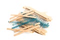 Electronic components: resistors on paper tape isolated on white - Image Royalty Free Stock Photo