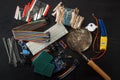 Electronic components and sensors for arduino Royalty Free Stock Photo