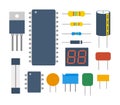 Electronic Components Set - Vector Illustration Royalty Free Stock Photo