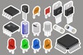 Electronic components stickers Royalty Free Stock Photo