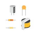 Electronic components, Vector of icons