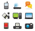 Electronic Computer Icon Set 1 Royalty Free Stock Photo